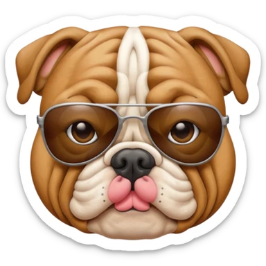 Bulldog wearing sunglasses sticker