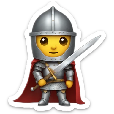 medieval knight holding a longsword sticker