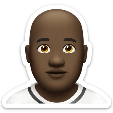 Fat black man with bald head  sticker