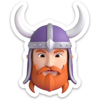a cartoon viking helmet with white horns, no face, just the hat sticker