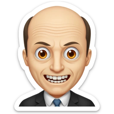Insane professor with bad teeth receding hairline sticker