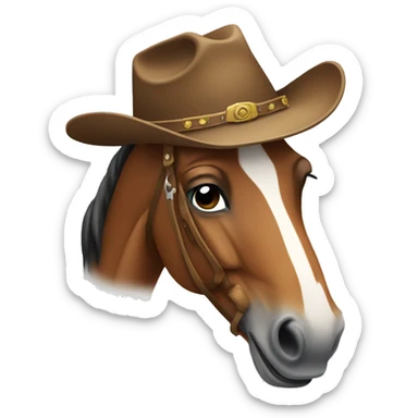 a horse with a cowboy hat sticker