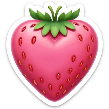 Strawberry pink heart sticker