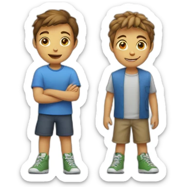 Mim with two Boys in the third place sticker