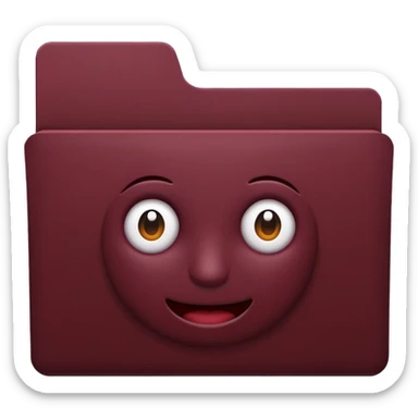 create a dark maroon folder emoji animated and simple sticker