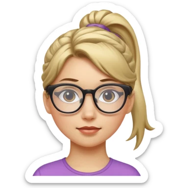 Ponytail Girl with Glasses sticker