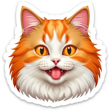 cat with its tongue sticked out sticker