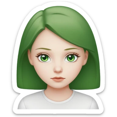 Girl green eyes won’t her clothes  sticker