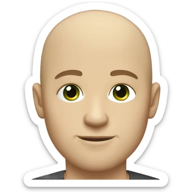 light skinned Caucasian bald male, green eyes, unshaven sticker