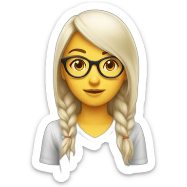 eyeglassed, turkish girl, ios developer sticker