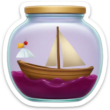 boat sailing in a jar of jam sticker