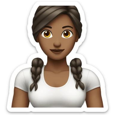 Brunette gym girlie (neutrals) sticker