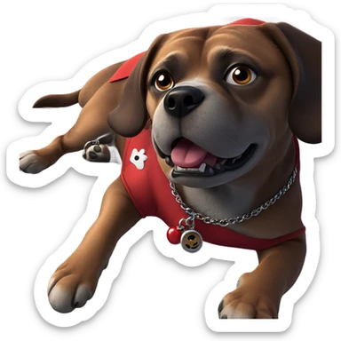 dog wearing red shirt jewelry sticker