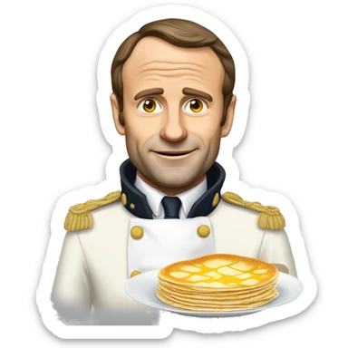 Macron mange des crêpes  sticker