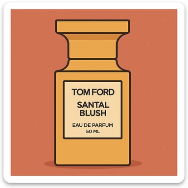 Flat toon style illustration of Tom Ford santal blush perfume  sticker