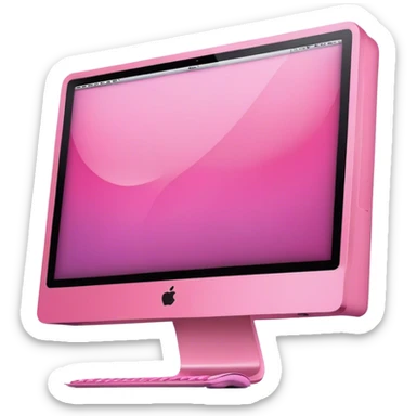 A pink iMac sticker
