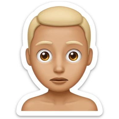 emoji with *NO* eyebrows staring into your soul  sticker