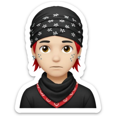 Un emo boy avec des piercing et un bandana  sticker
