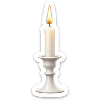 White Candle on candlestick sticker