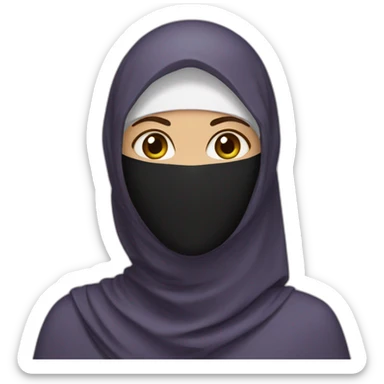 women with niqab face cover sticker
