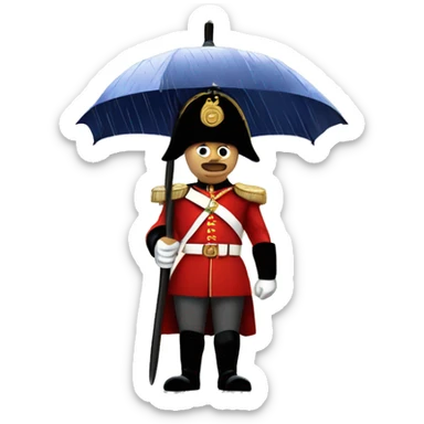 Royal guards of great britain stading in rain sticker
