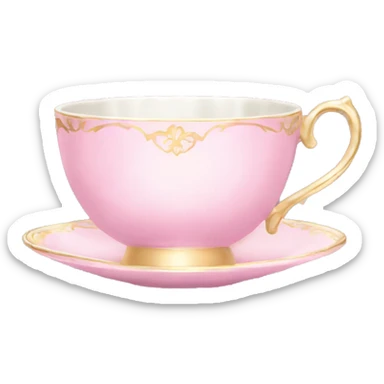 Fancy pastel pink teacup sticker