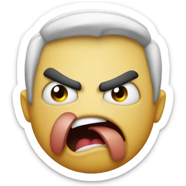 Emoji angry and sticking the tongue  sticker