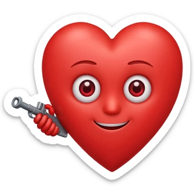 corazon de caricatura, amable, alegre, romantico, que tenga bracitos, ojos y sonrisa sticker