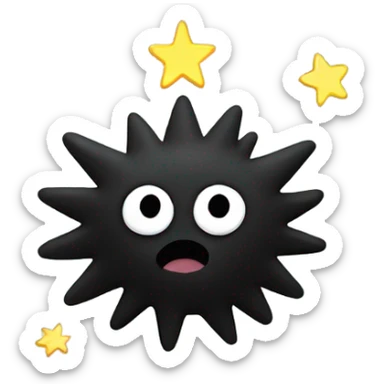 Soot sprite holding star  sticker