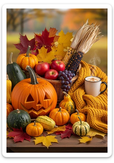 autumn atributes sticker