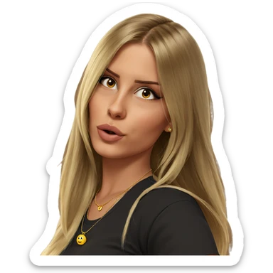 blonde girl with necklace sticker