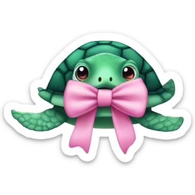 Sea turtle with pink bow sticker