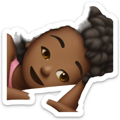 Black girl laying on a pillow sticker