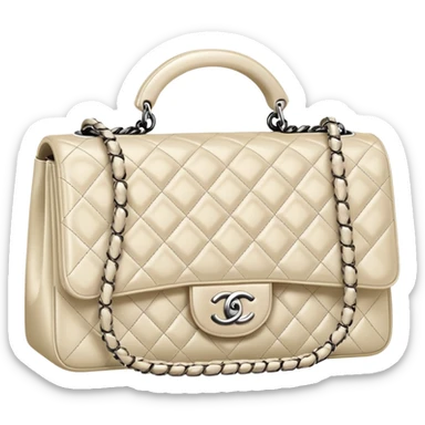 Pale silver cream Chanel  sticker