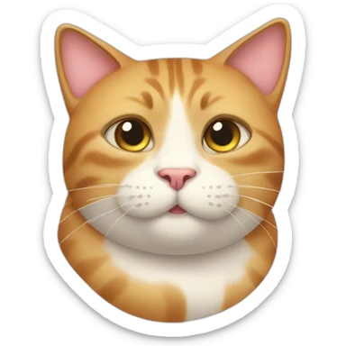 Cat three fat sticker