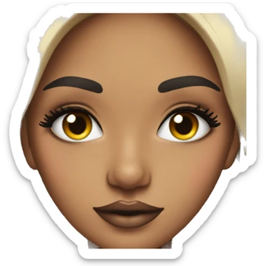 Girl with makeup and long eyelashes  sticker