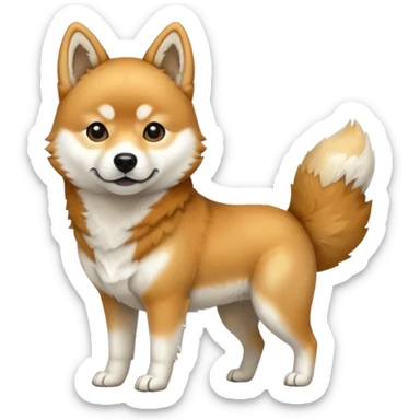 Shiba-Inu-Husky-Wolf-hybrid,  full body sticker