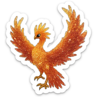 phoenix made out of crystals sticker