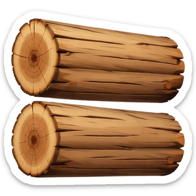three wood logs sticker