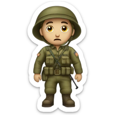 sad upset jewish combat solider magen david sticker