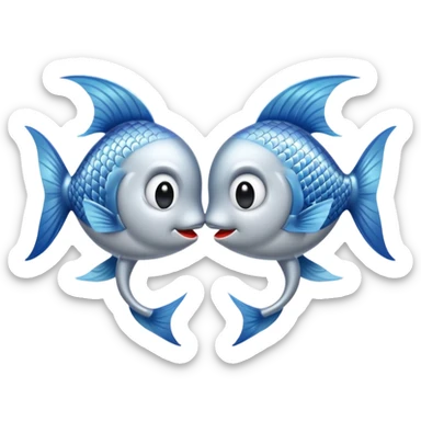 two fishes kissing sticker