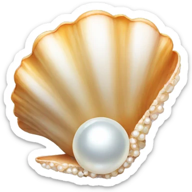 shell with pearl sticker