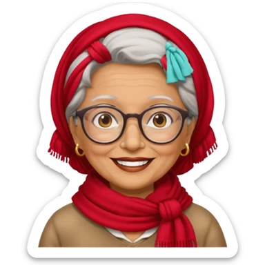 ABUELITA CON GAFAS SONRIENDO sticker