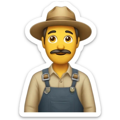 Agricultor sin género con zanahoria sticker