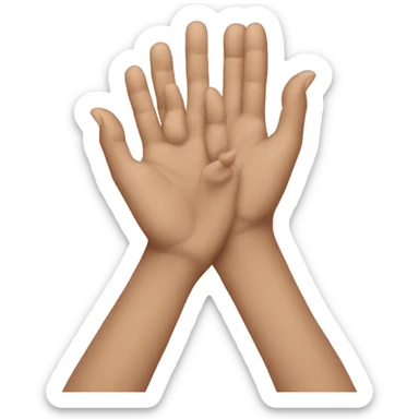 a person who crosses his or her hands to make an X sticker