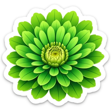Green chrysanthemum sticker