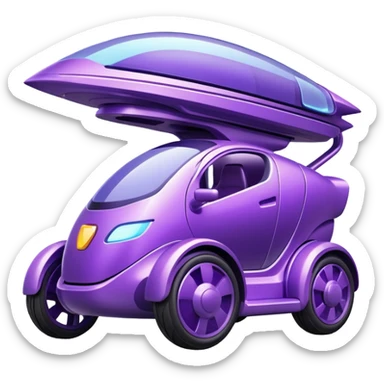 Futuristic chariot that’s purple sticker