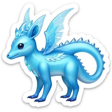 Shiny Exotic Colorful Amaura-Aurorus-Fakémon-hybrid-creature (full body)  sticker