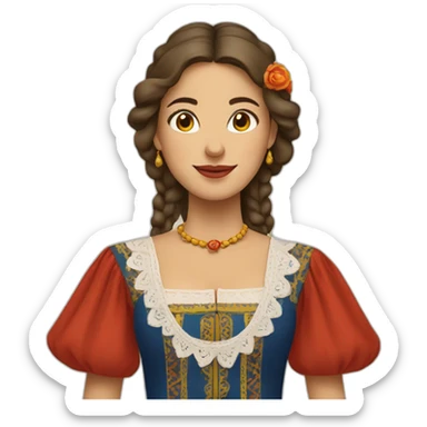 Woman in traditional Valencian dress from Valencia Spain sticker