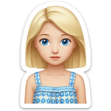 blonde hair blue eyes girl summer sticker